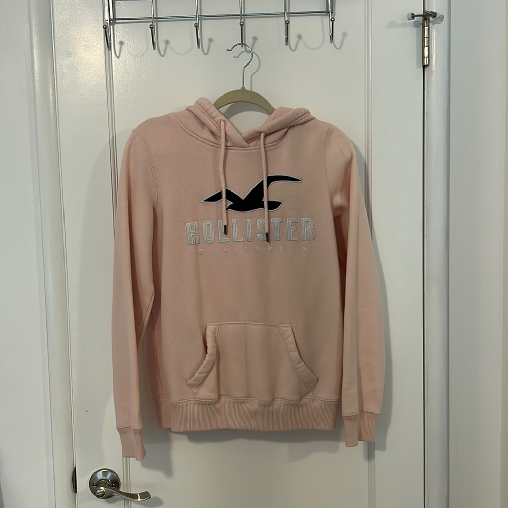 Hollister Pink Logo Hoodie Size Medium